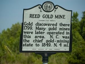 Reed Gold Mine NC State Historic Marker